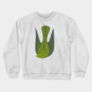 Cute green love bird in the air Crewneck Sweatshirt